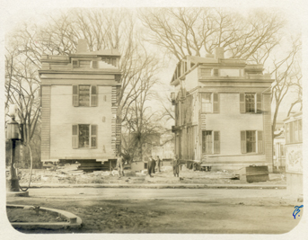 The Levi Gale House cut into two parts, image from the NHS photo collection.
